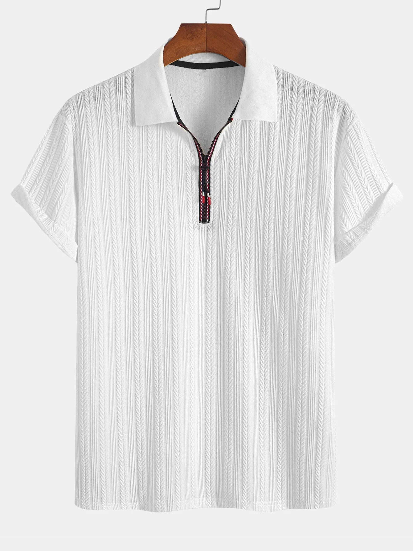 Assad® | Textured Zipper Polo - Image 7