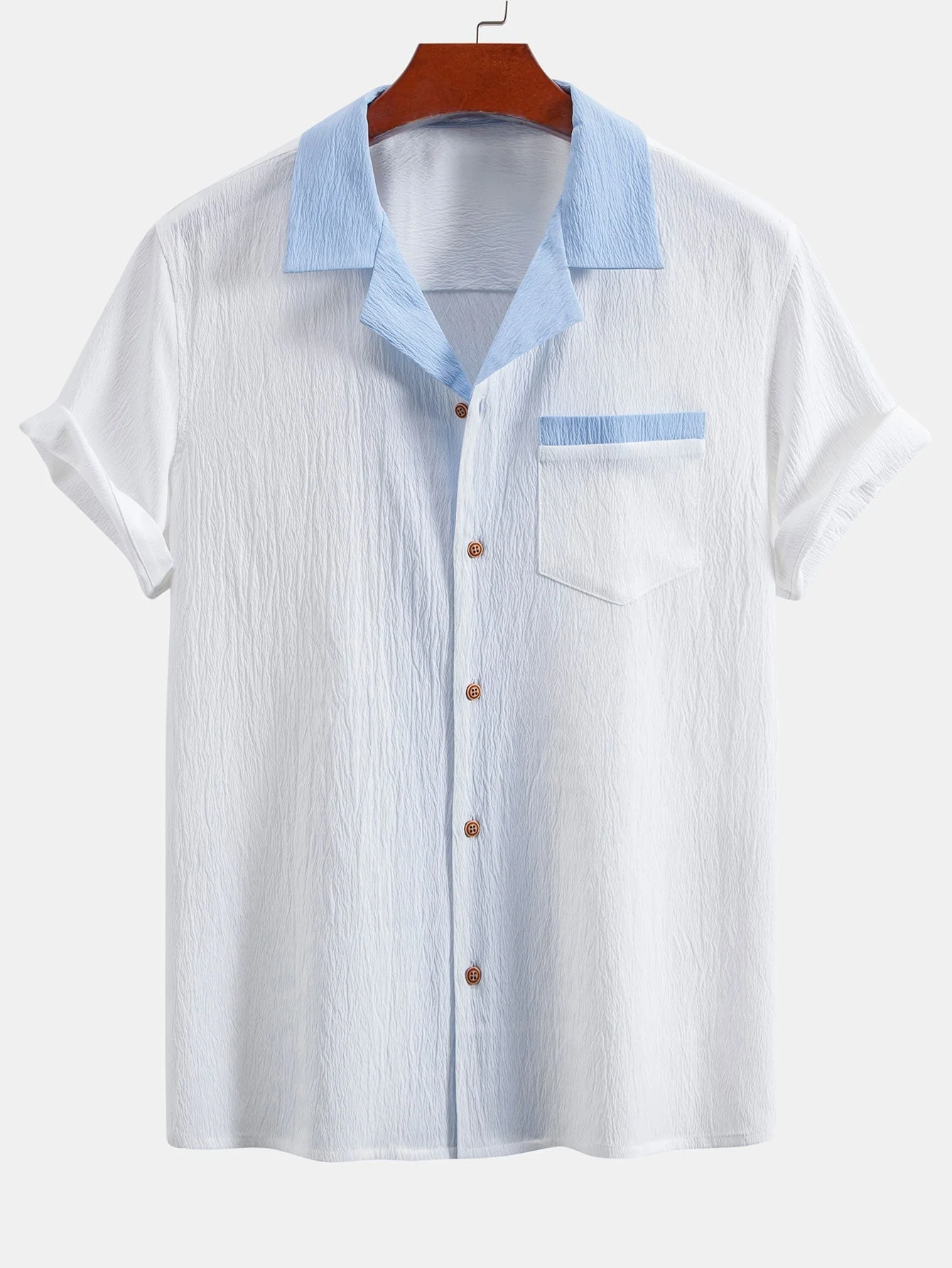 Atanasio® | Textured Contrast Cuban Shirt & Straight Leg Pants - Image 15