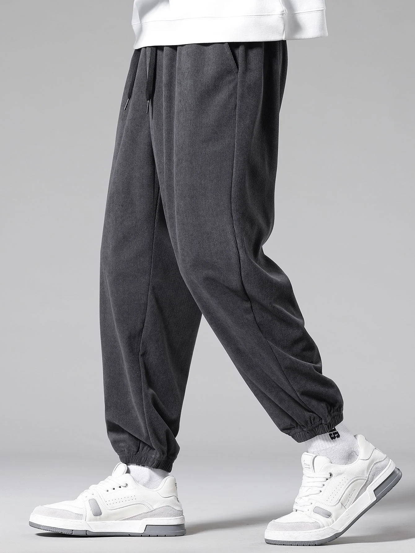 Aubry® | Corduroy Drawstring Jogging Pants - Image 10