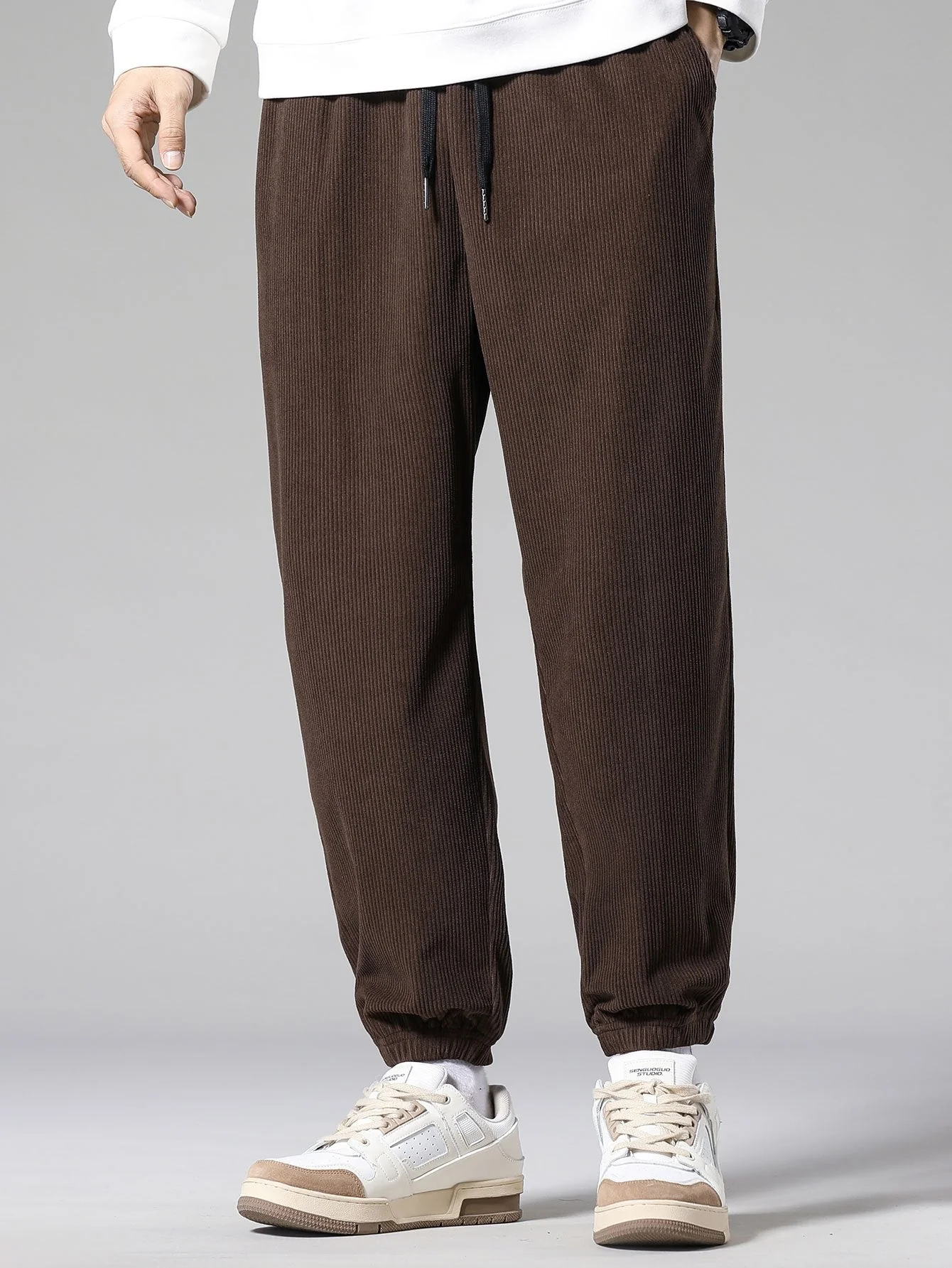 Aubry® | Corduroy Drawstring Jogging Pants - Image 3