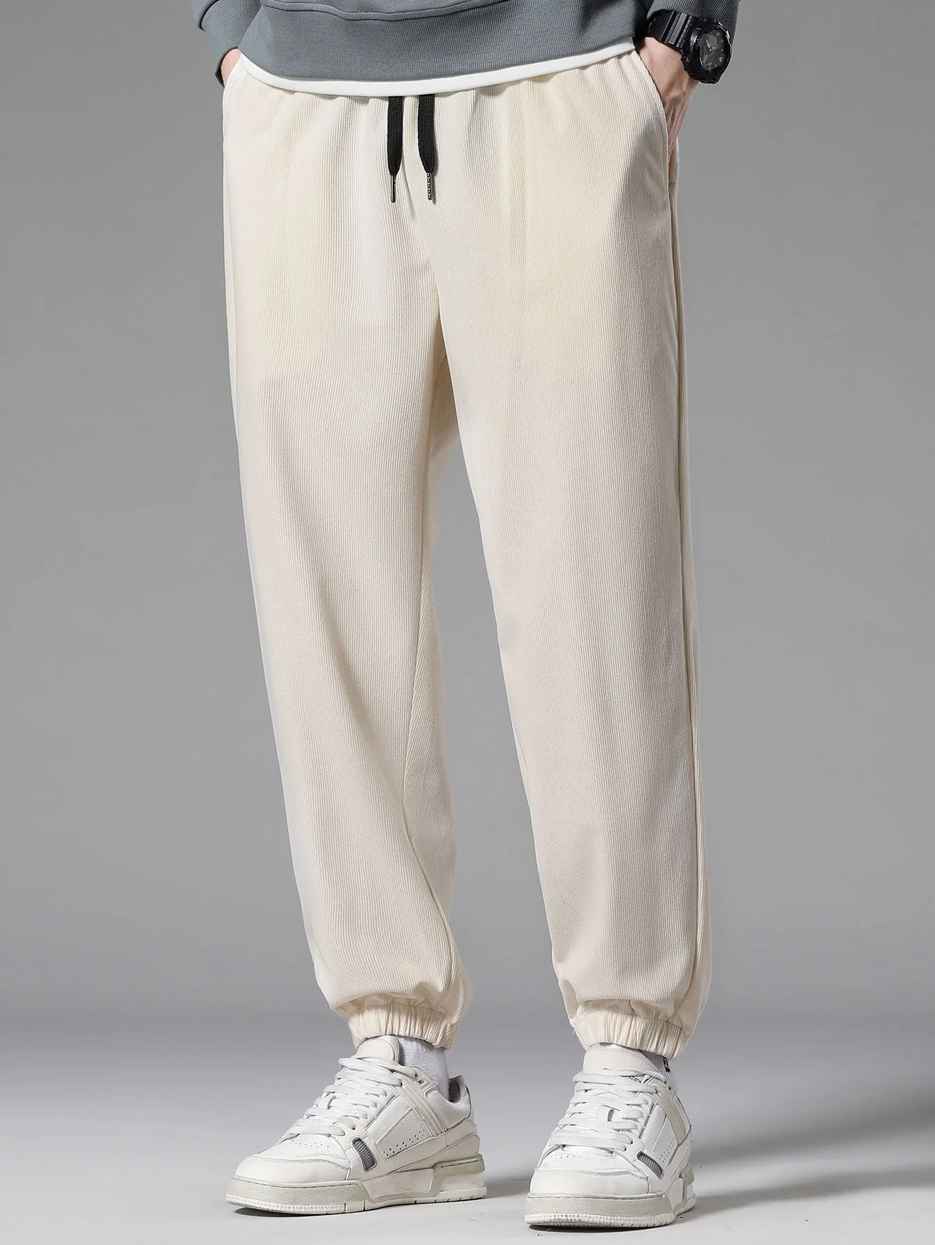 Aubry® | Corduroy Drawstring Jogging Pants - Image 9