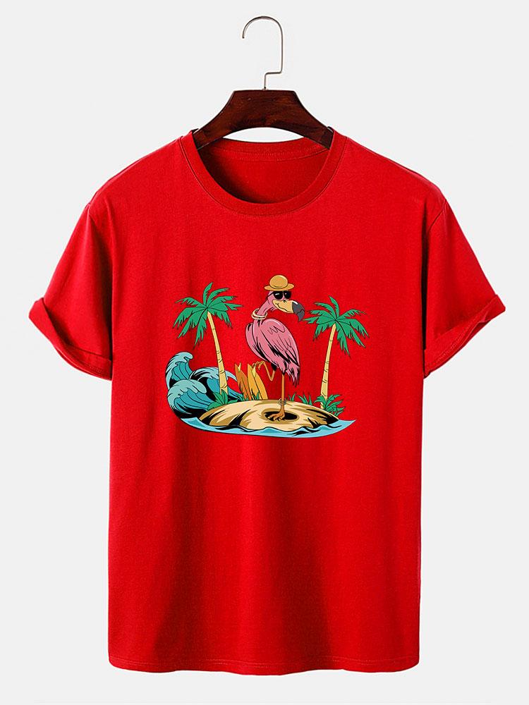 Austin® | Flamingo On Vacation Print T-Shirt - Image 9