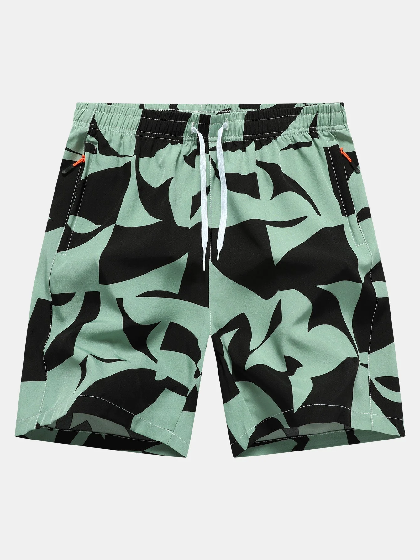 Avraham® | Color Block Print Zipper Pocket Shorts - Image 5