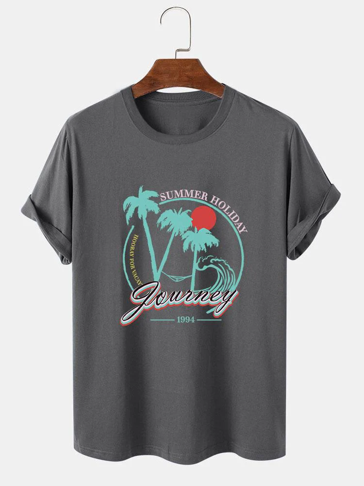 Axel® | Holiday Palm Trees Print T-Shirt - Image 2