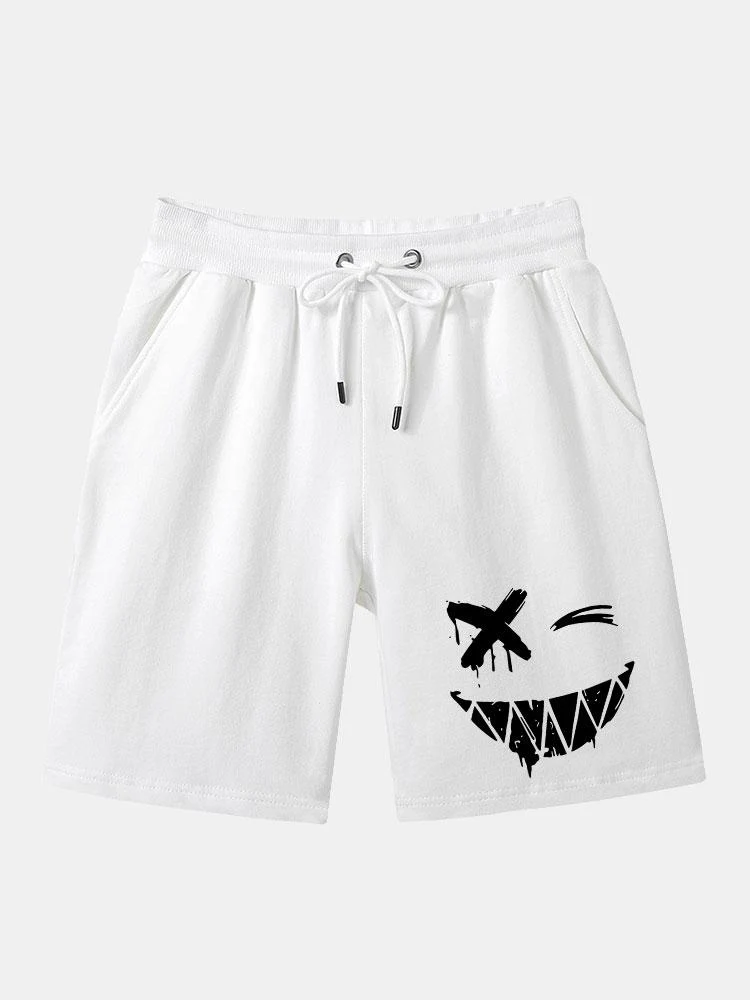 Bacon® | Dissolved Smiley Face Print Man Mid Length Shorts - Image 3