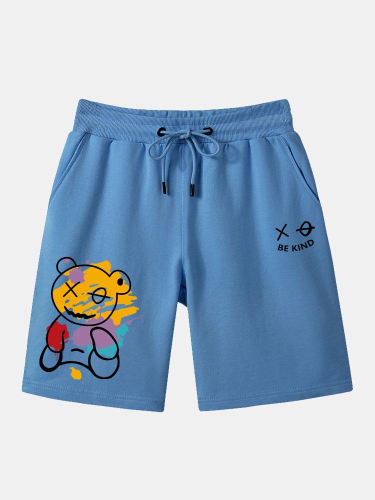 Badawy® | Graffiti Bear Print Man Mid Length Shorts - Image 5
