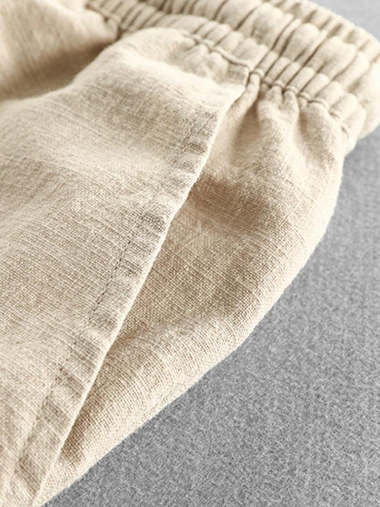 Barbe® | Linen Cotton Blend Drawstring Shorts - Image 9