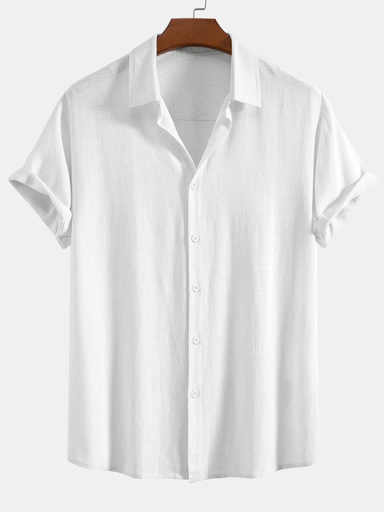 Bartolomé® | Linen Rayon Blend Button Up Shirt & Palm Tree Sailboat Print Swim Shorts - Image 5
