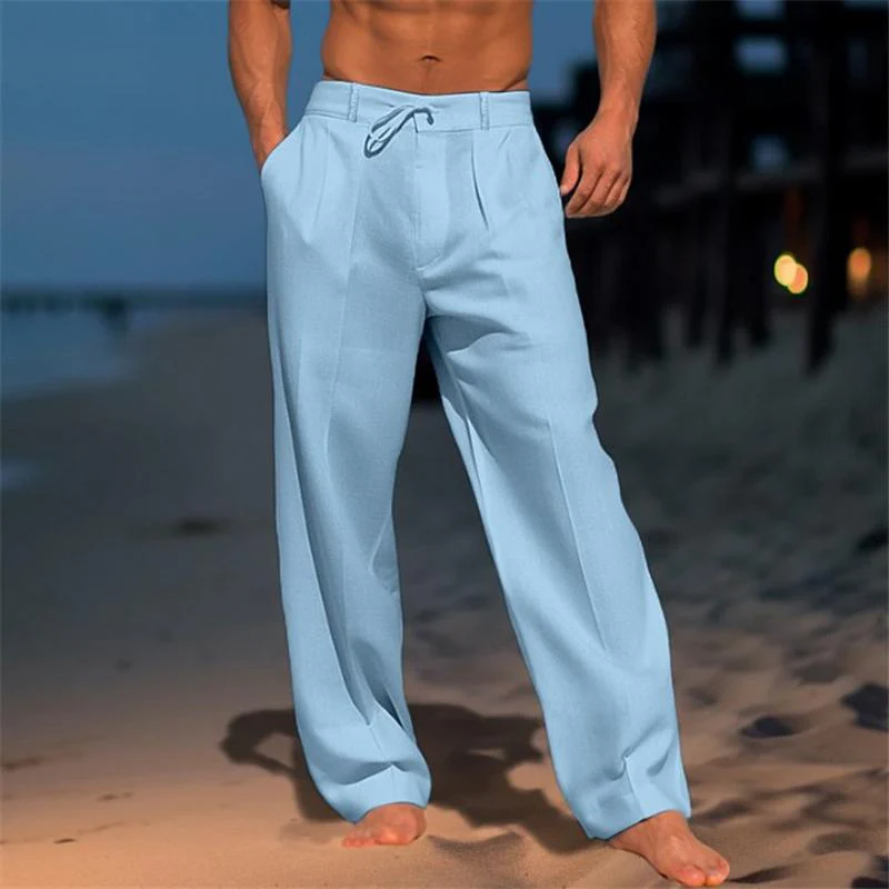 Bartram® | Men's Linen Solid Color Vacation Basic Beach Pants 61164046X - Image 5