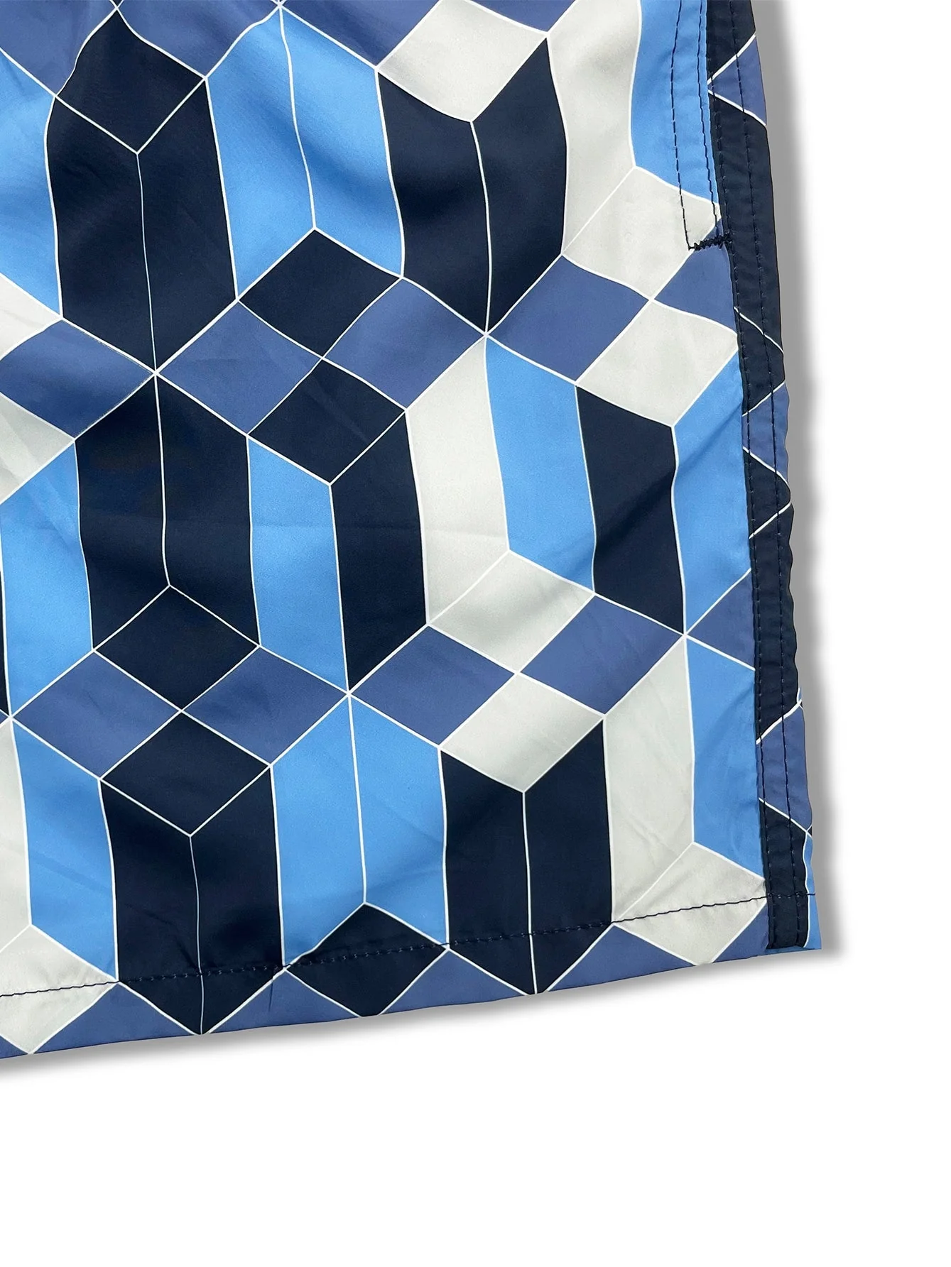 Benicio® | Linen Rayon Blend Button Up Shirt & Geometric Color Block Print Swim Shorts - Image 10