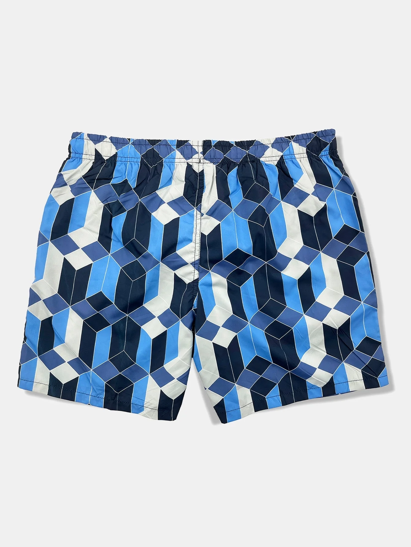 Benicio® | Linen Rayon Blend Button Up Shirt & Geometric Color Block Print Swim Shorts - Image 7