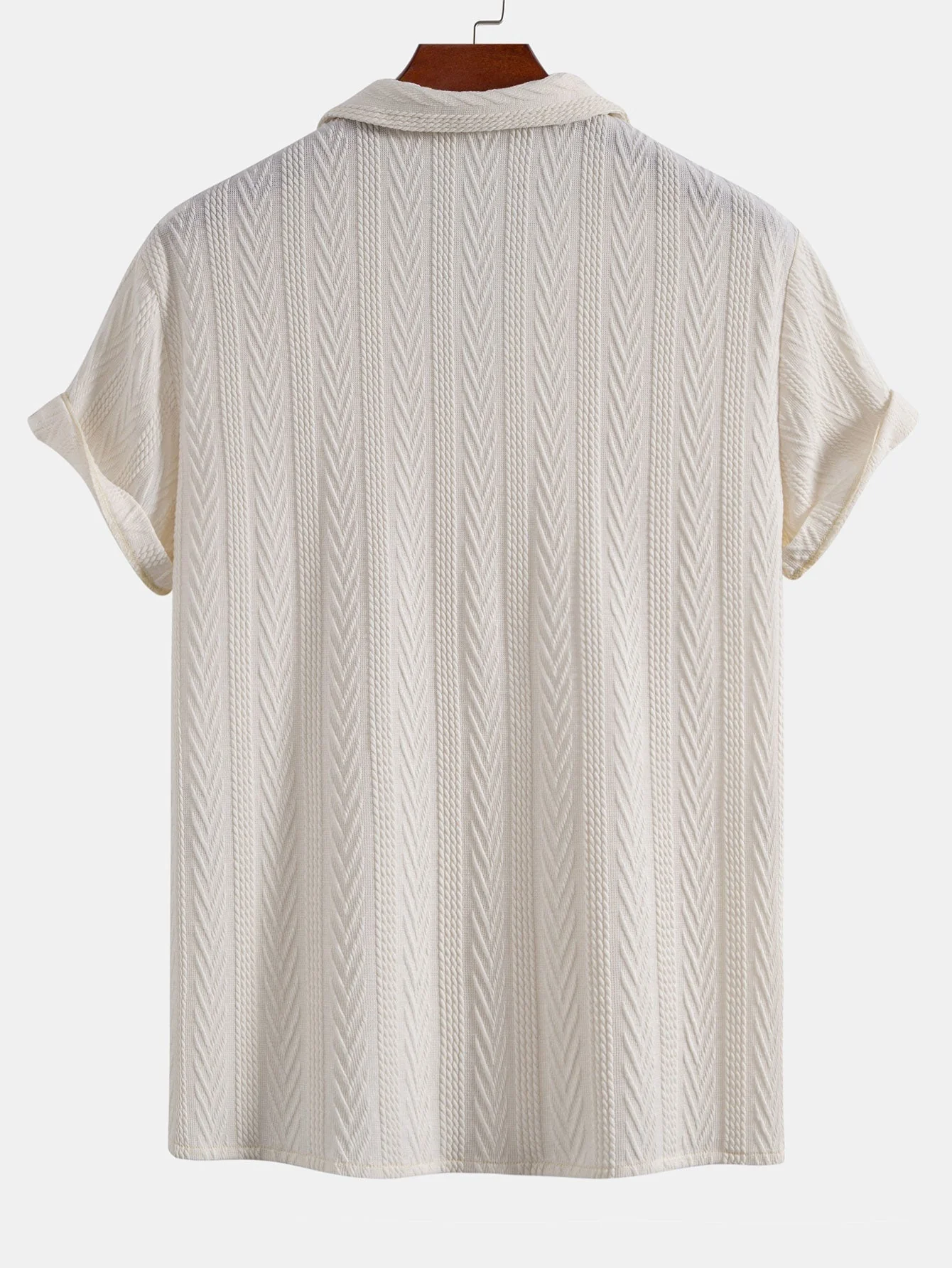 Benito® | Texture Jacquard Cuban Shirt & Wrinkle Textured Straight Leg Pants - Image 10