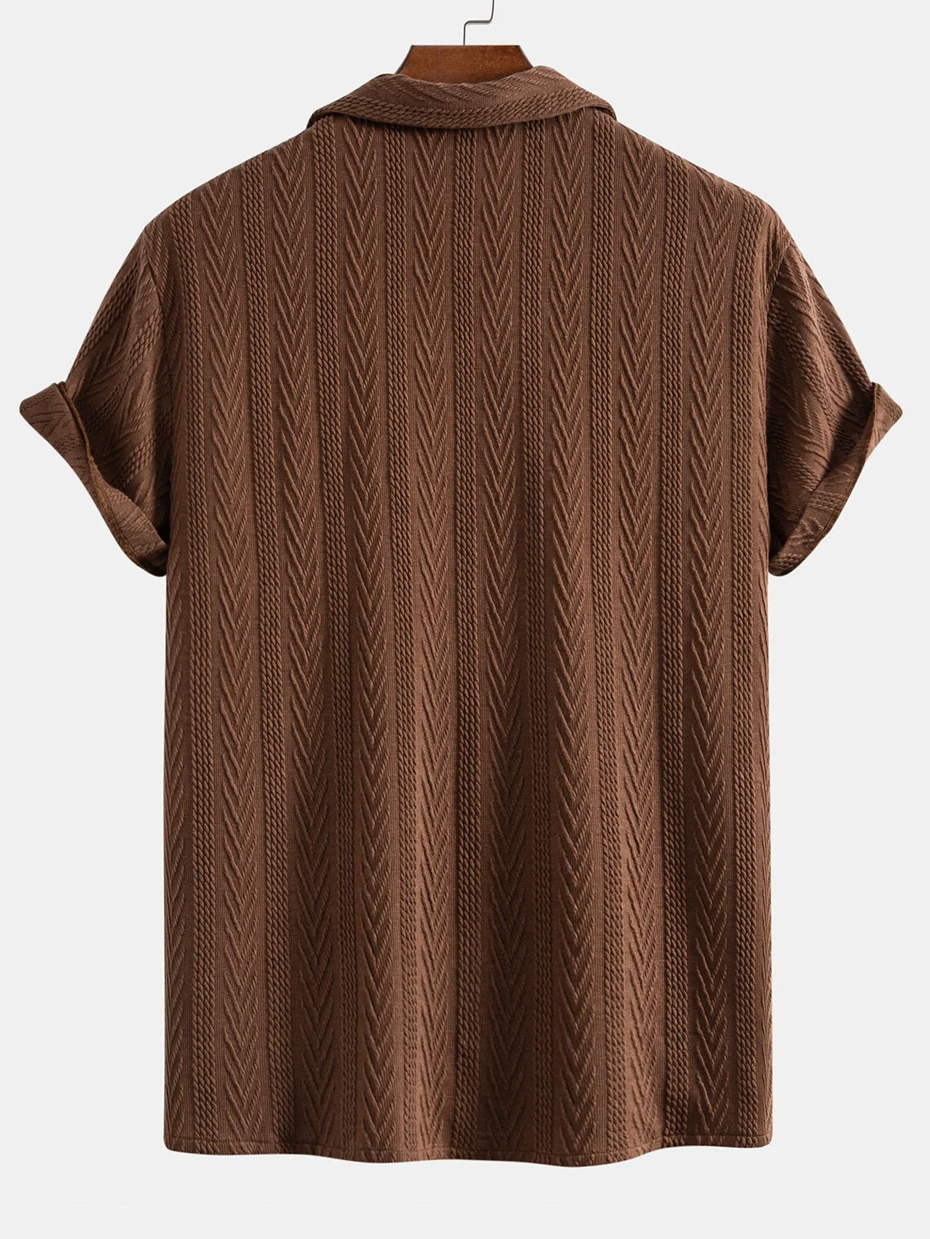Benito® | Texture Jacquard Cuban Shirt & Wrinkle Textured Straight Leg Pants - Image 6