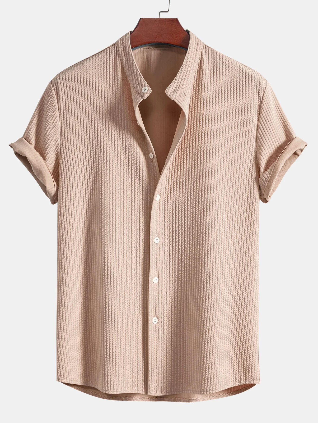 Bernardo® | Fitted Ribbed Polo Shirt With Mandar Collar - Image 6