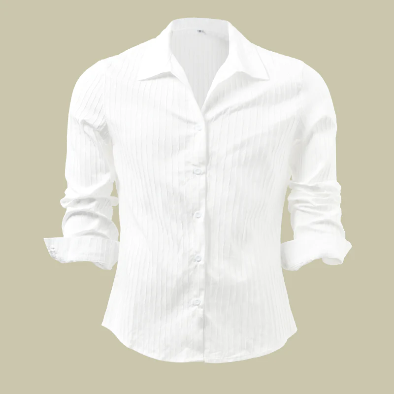 Best® | Men's Solid Color Striped Lapel Long Sleeve Shirt 94598700Z - Image 13