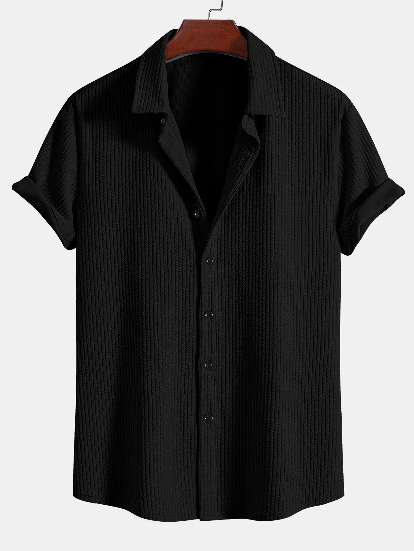Blair® | Muscle Fit Ribbed Button Up Shirt - Image 2
