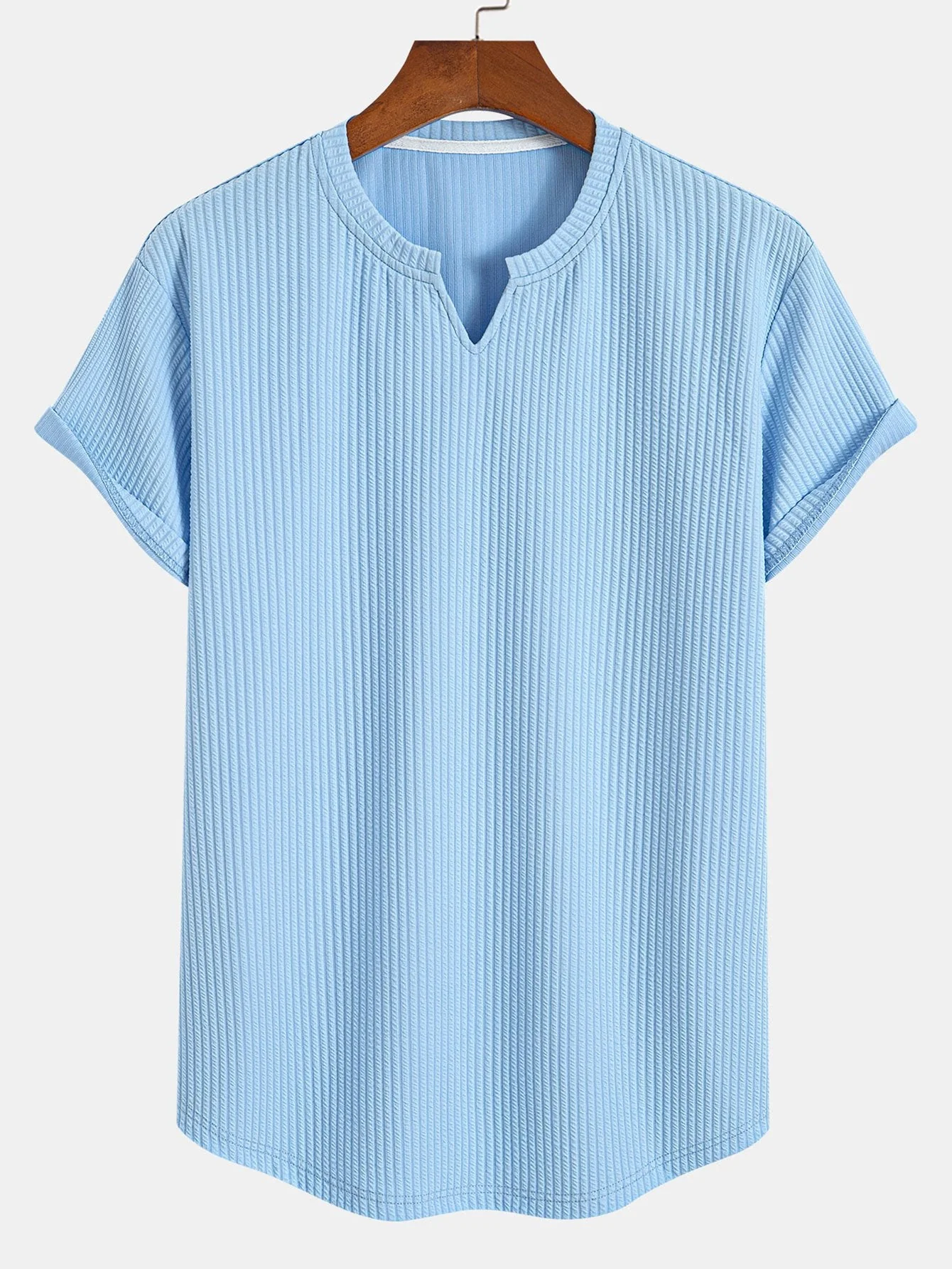 Bob® | Muscle Fit Notch Ribbed Arc Hem T-Shirt