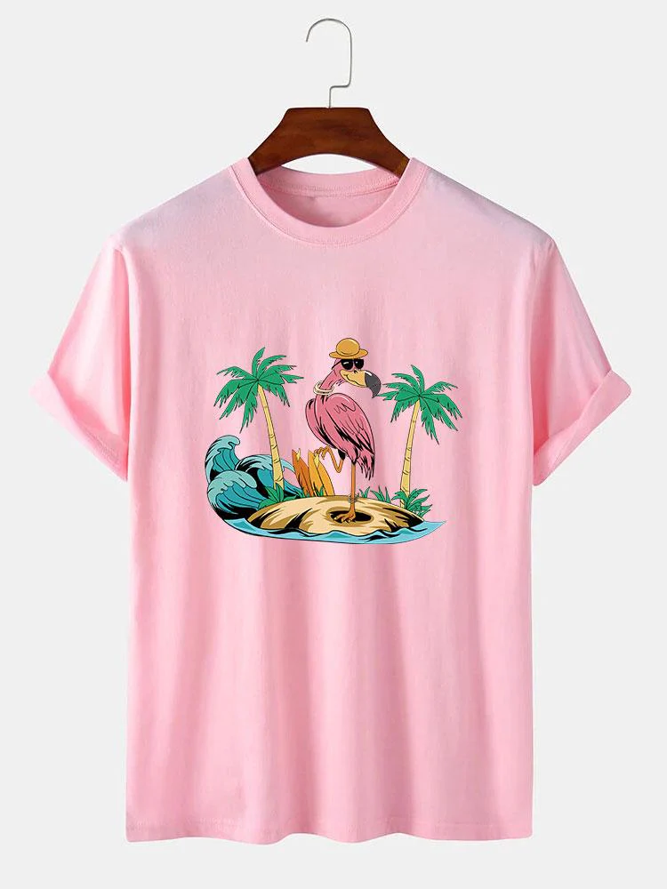 Brad® | Flamingo On Vacation Print T-Shirt - Image 6