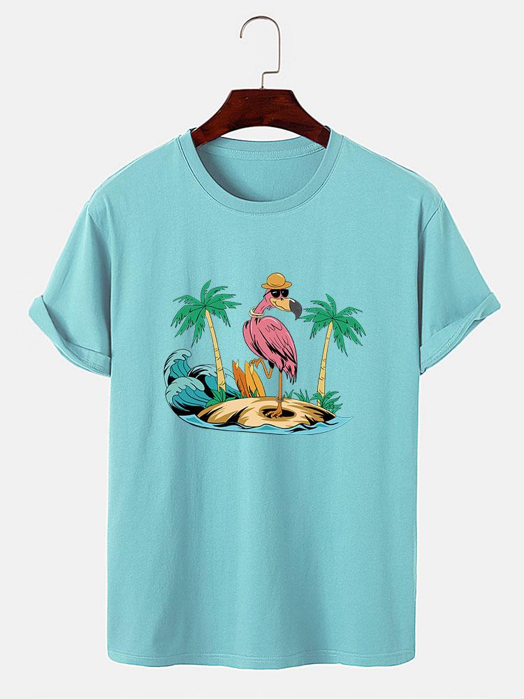 Brad® | Flamingo On Vacation Print T-Shirt - Image 8