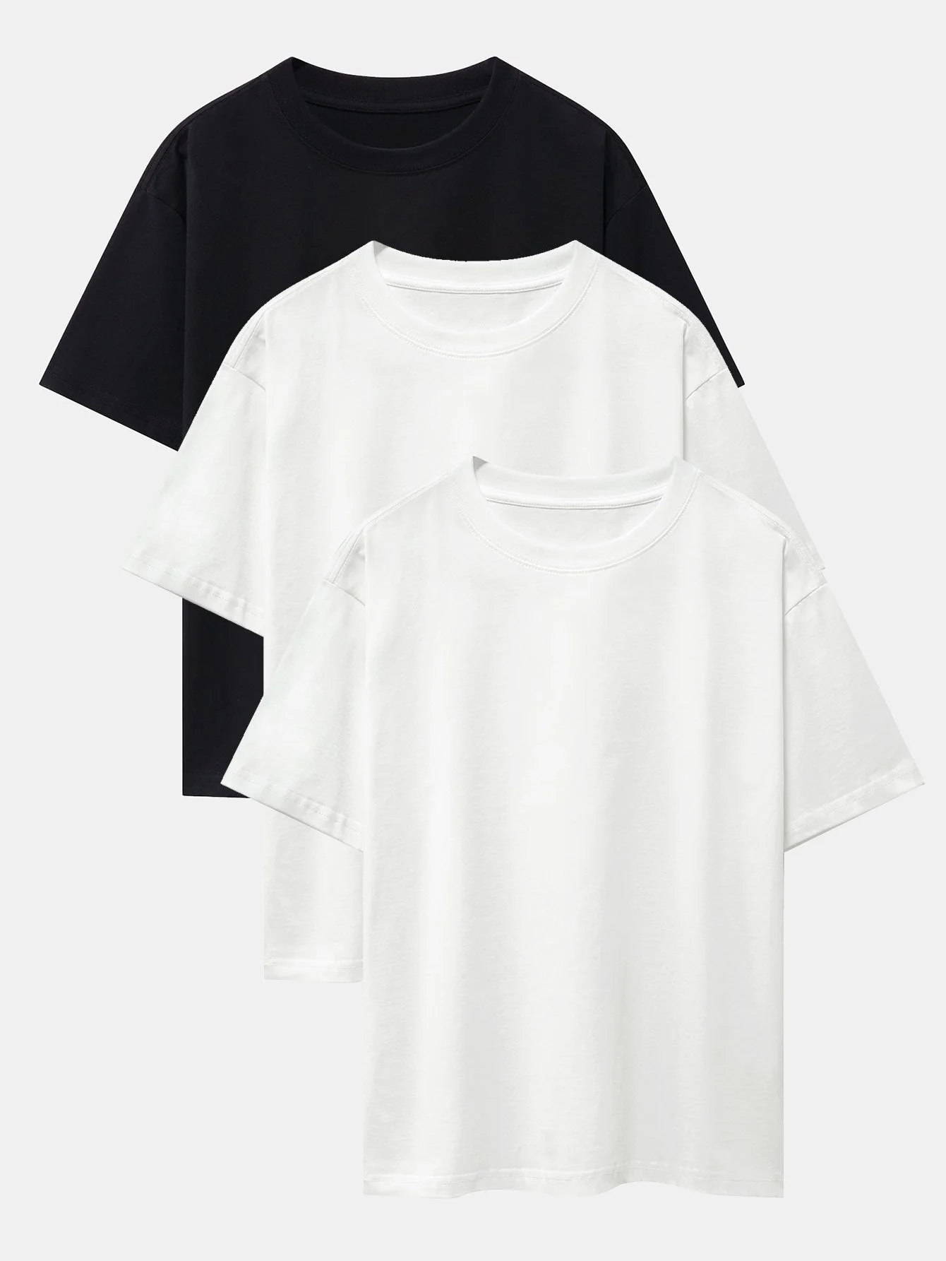 Brendan® | 3 Pieces Basic Heavy Weight Drop Shoulder Oversize T-Shirts - Image 6