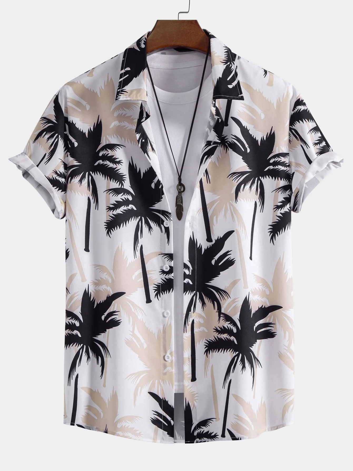 Brent® | Palm Tree Print Button Up Shirt & Swim Shorts - Image 5