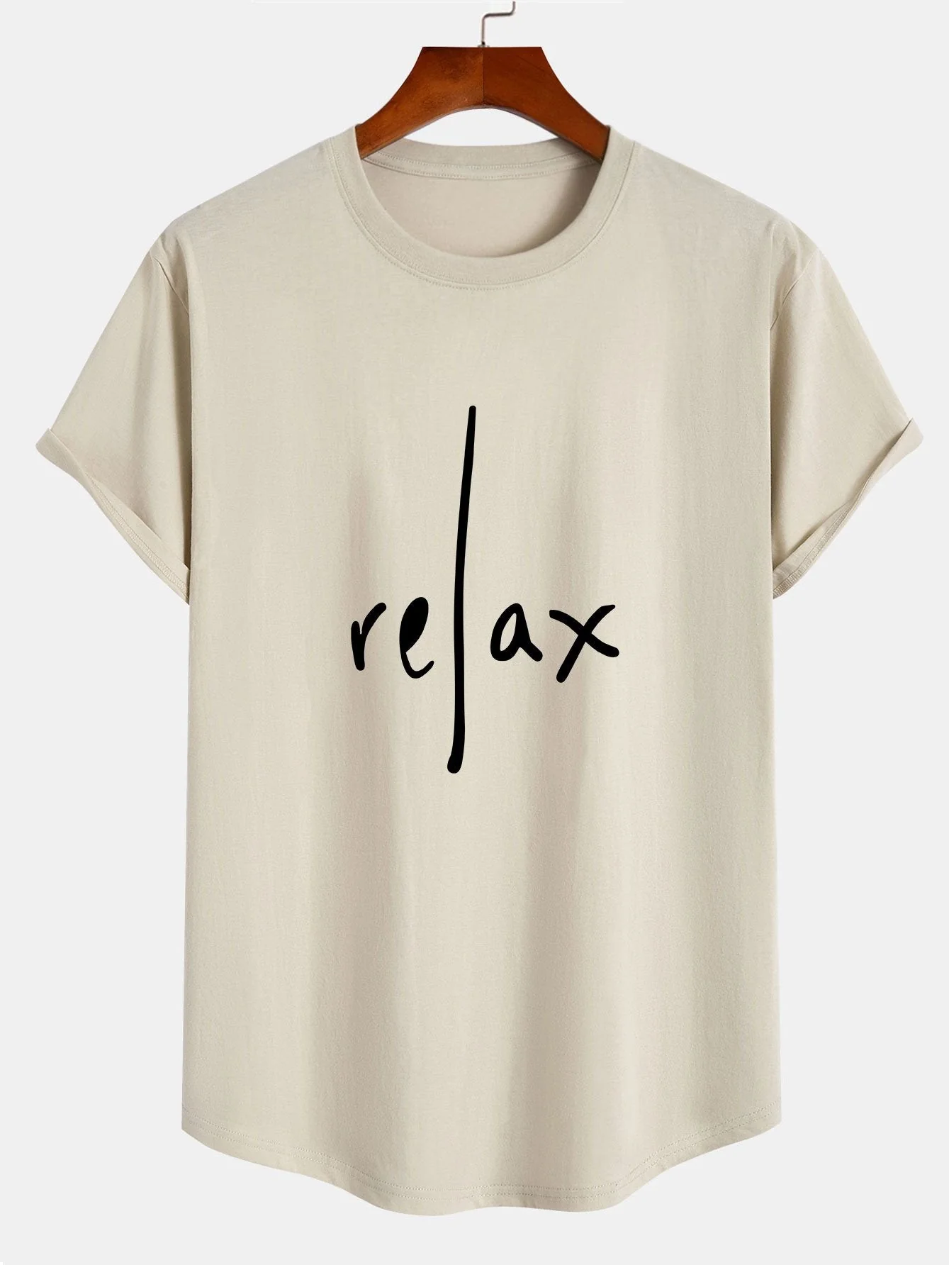 Brent® | Relax Print Cotton Arc Hem T-Shirt - Image 3