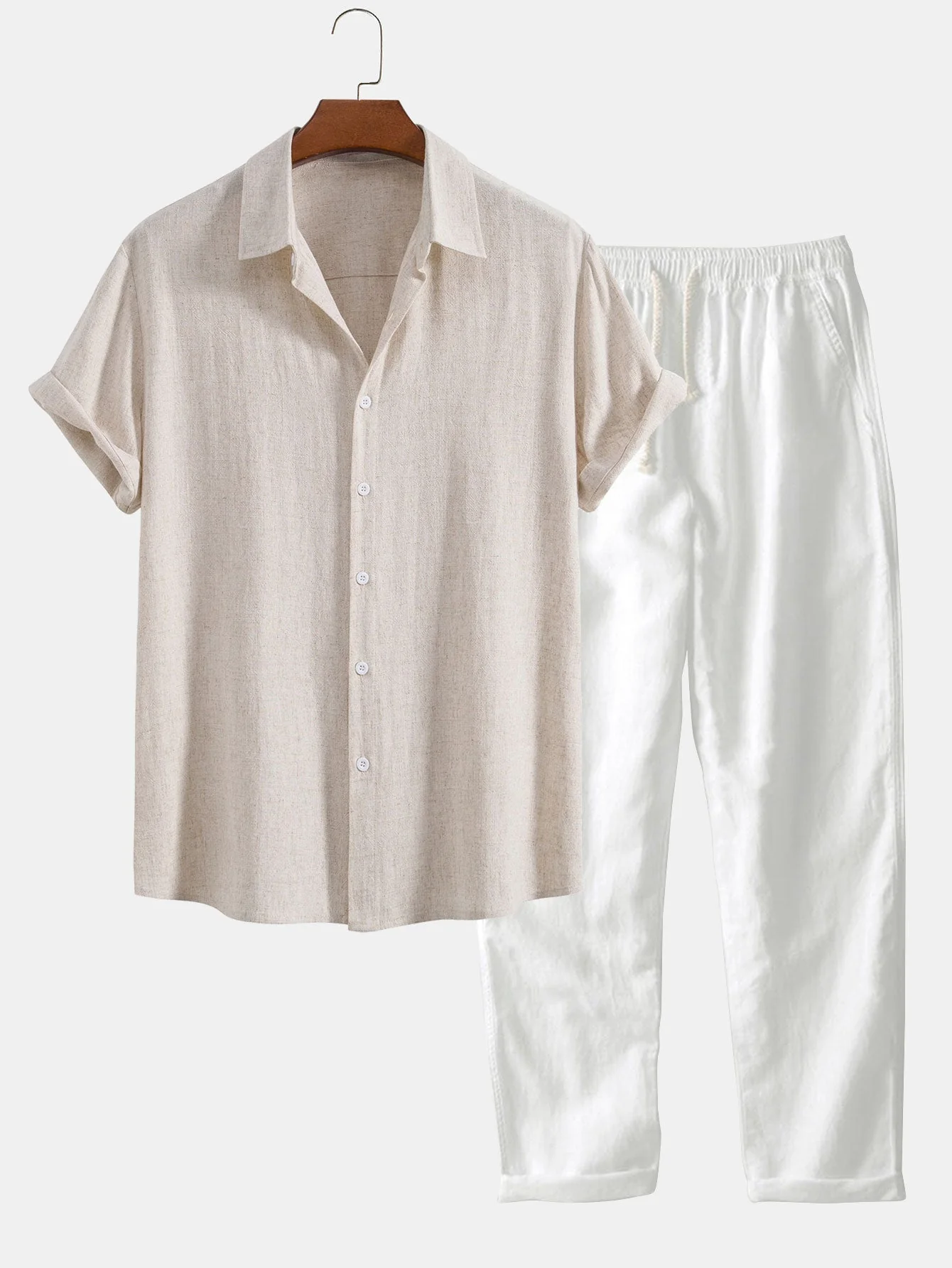 Bruce® | Linen Rayon Blend Button Up Shirt & Straight Leg Linen Pants - Image 4
