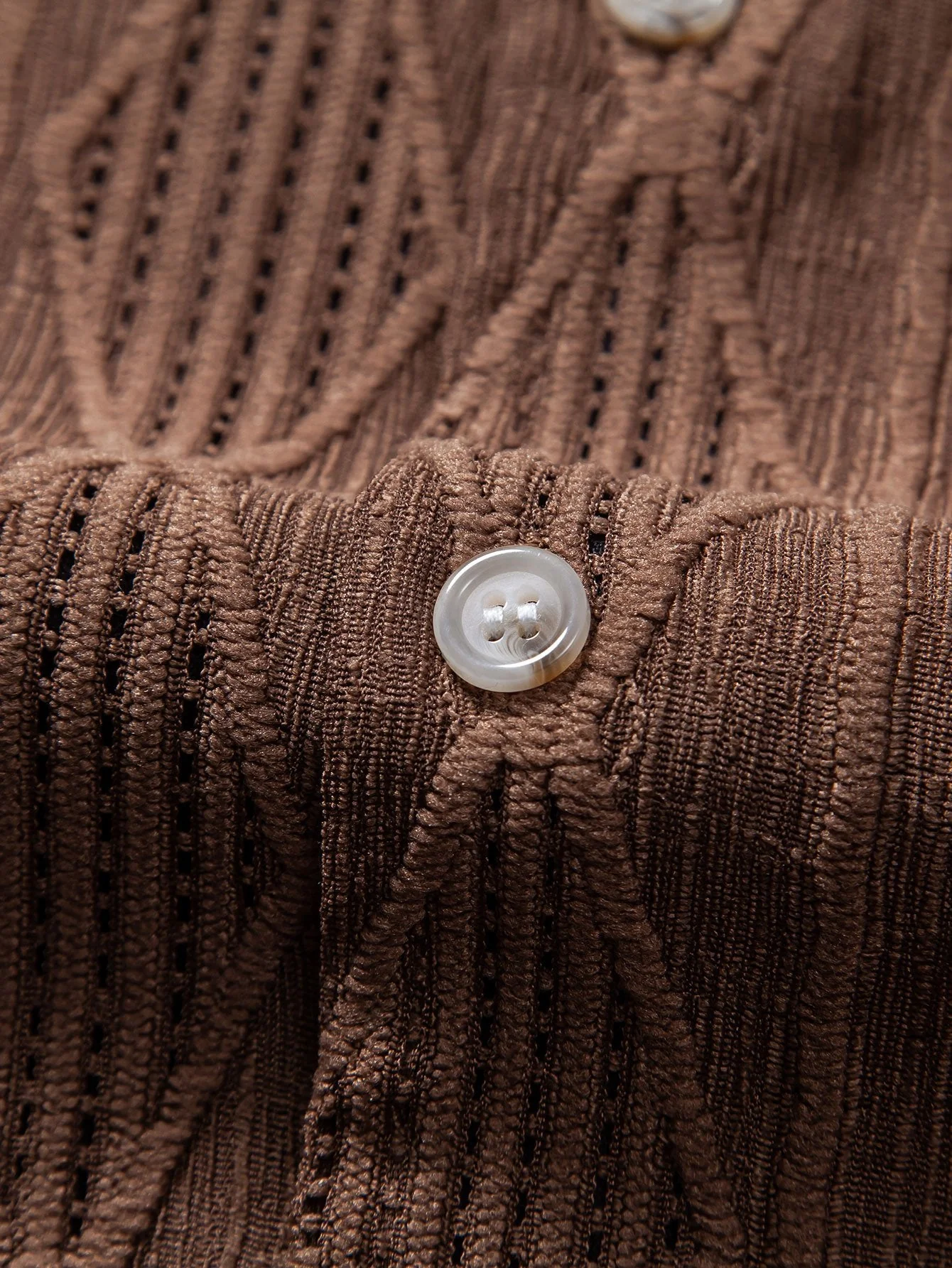 Bryan® | Geometric Jacquard Eyelet Cuban Shirt - Image 7