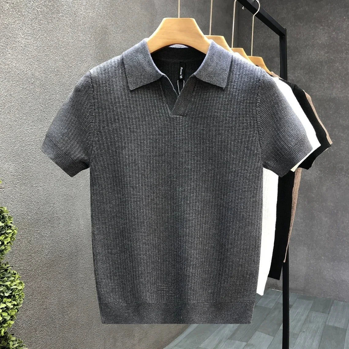 Caleb | Breathable Knitted Polo Shirt - Image 4