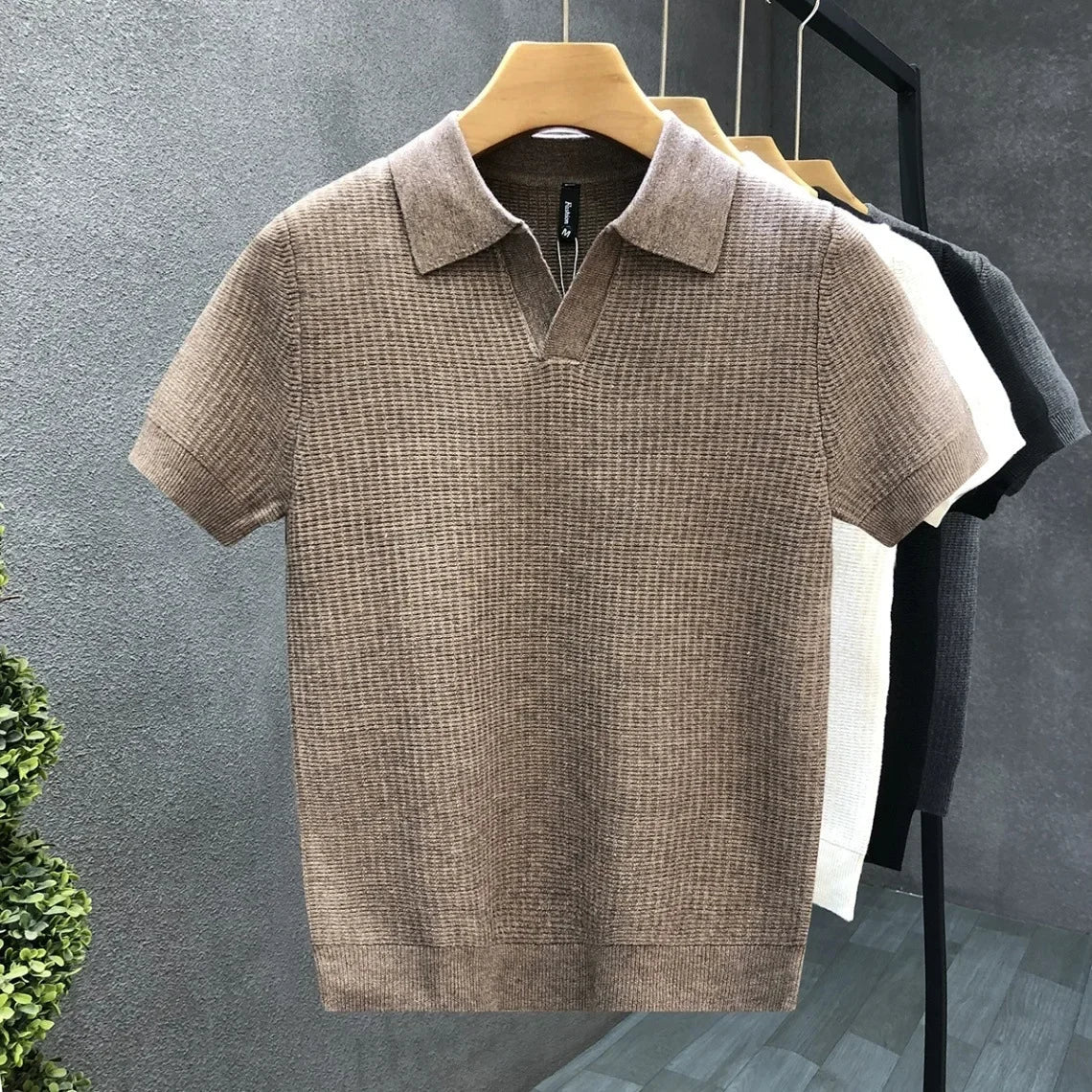 Caleb | Breathable Knitted Polo Shirt - Image 5