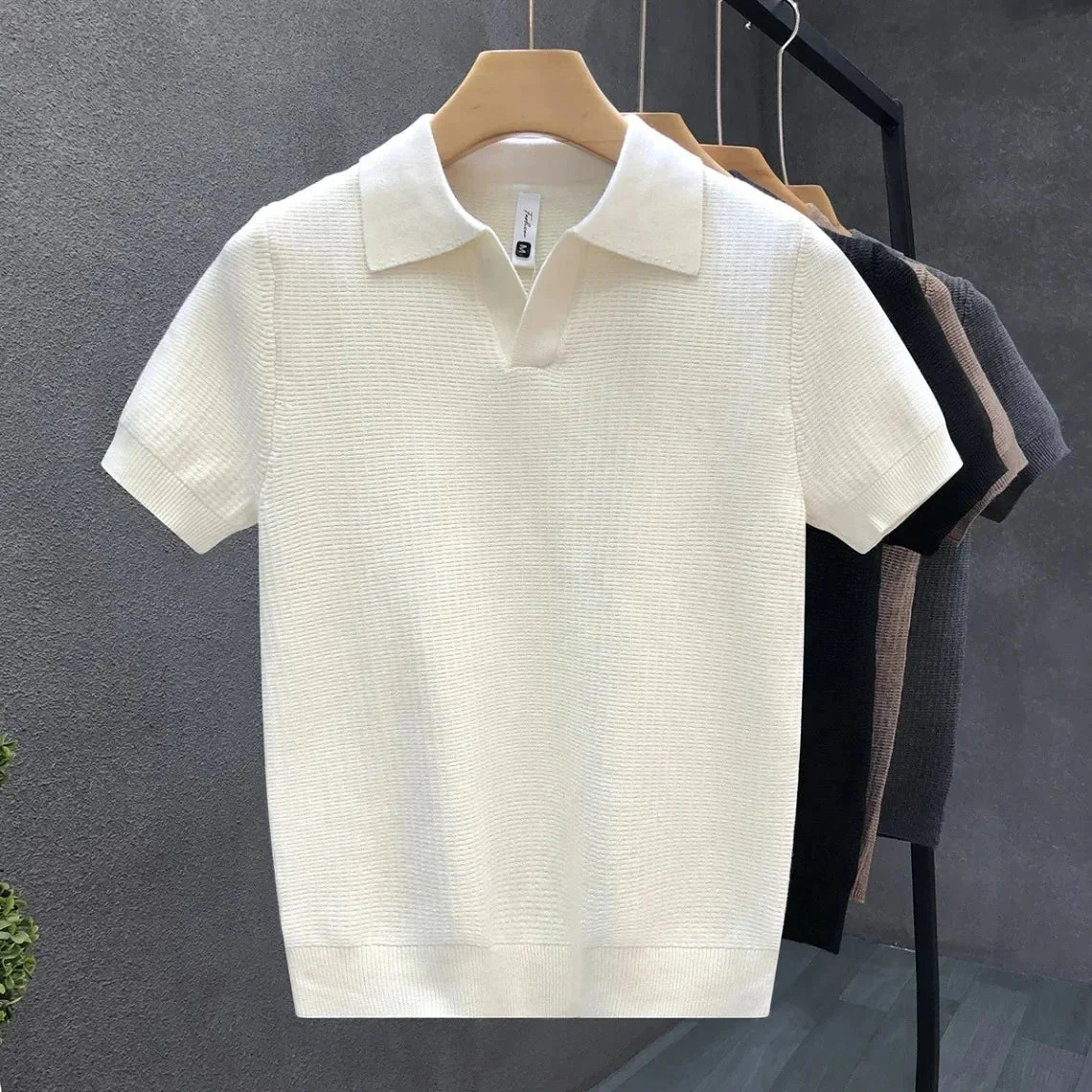 Caleb | Breathable Knitted Polo Shirt - Image 7