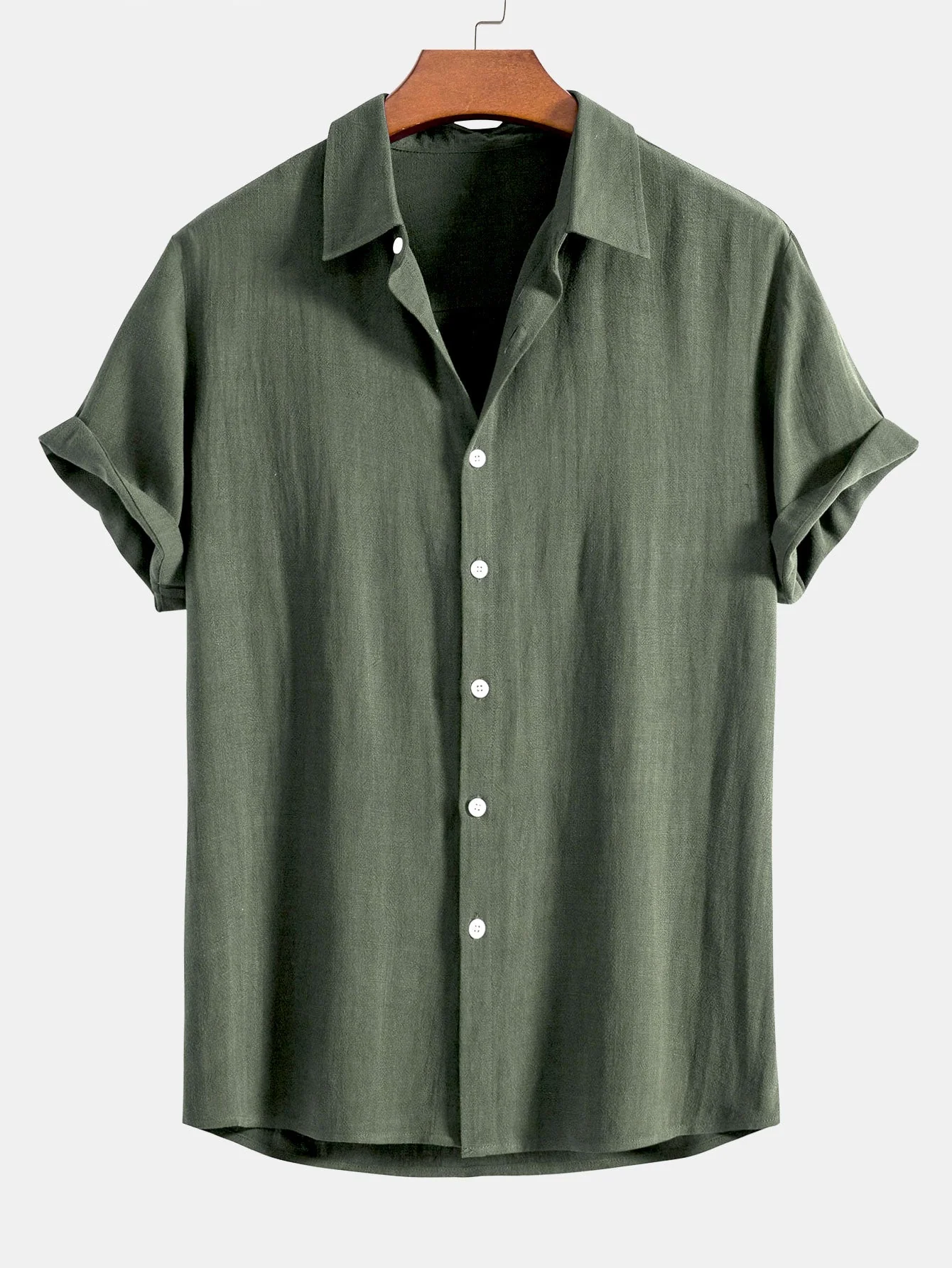 Callum® | Linen Rayon Blend Button Up Shirt - Image 6