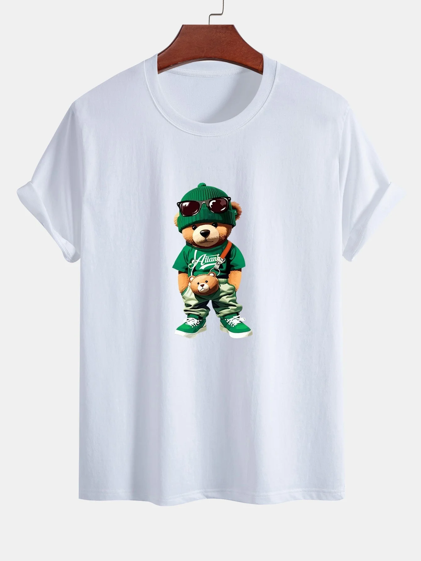 Cándido® | Trendy Bear Print Cotton T-Shirt - Image 2
