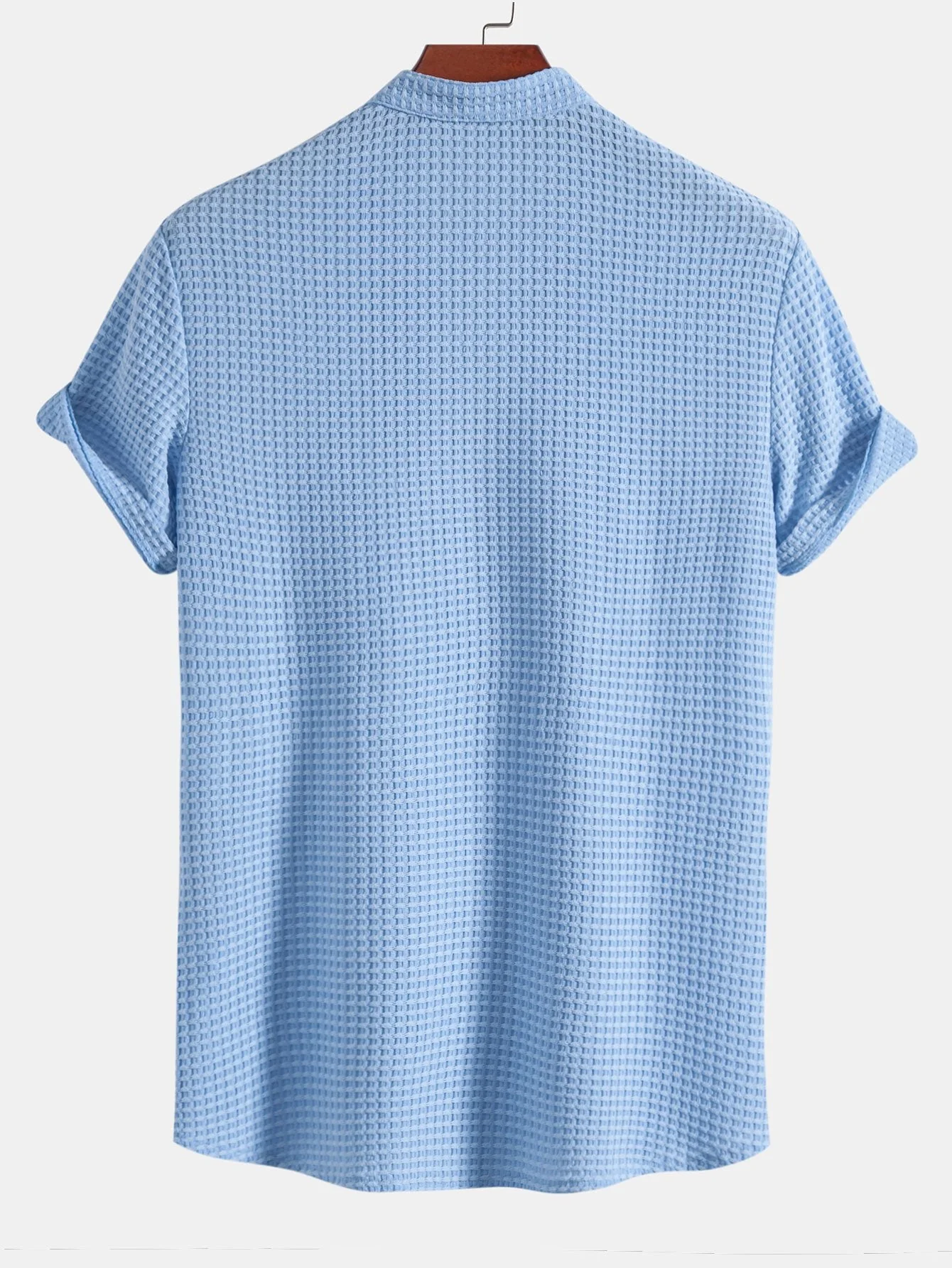 Carlos® | Muscle Fit Waffle Texture Stand Collar Shirt - Image 2