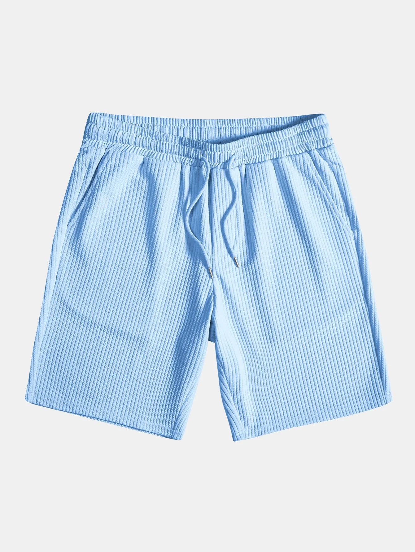 Carson® | Muscle Fit Ribbed Stand Collar Shirt & Shorts - Image 16