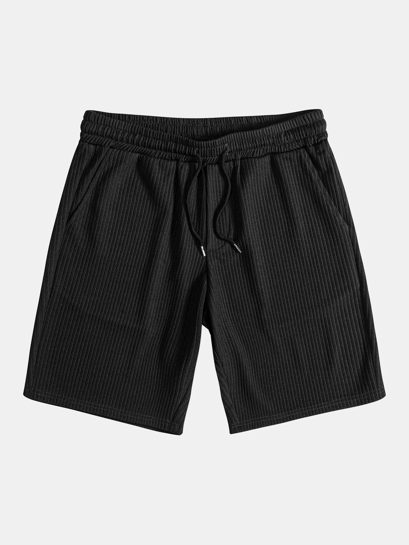 Carson® | Muscle Fit Ribbed Stand Collar Shirt & Shorts - Image 19