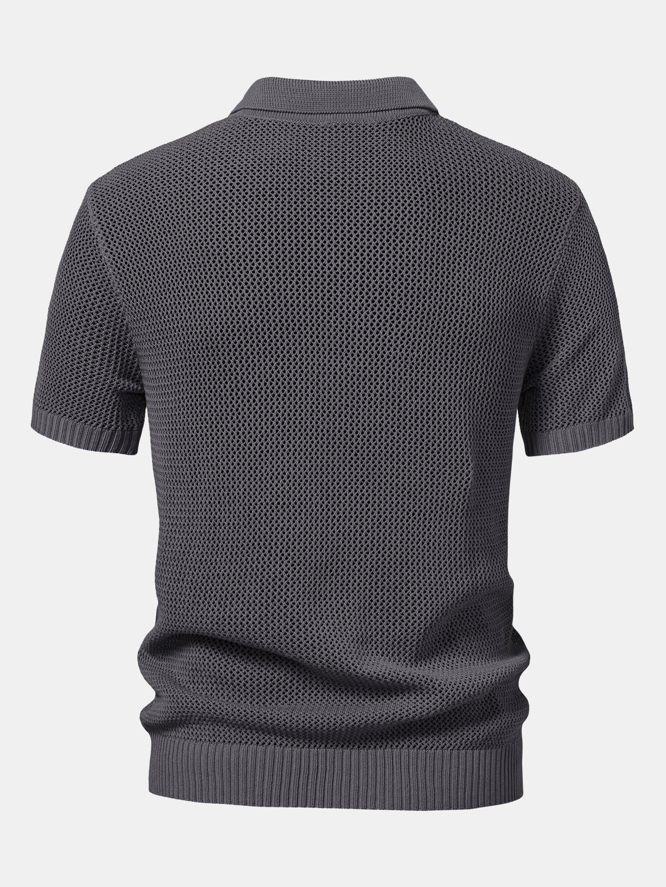 Carter | Eyelet Zip Up Knit Polo Shirt - Image 11