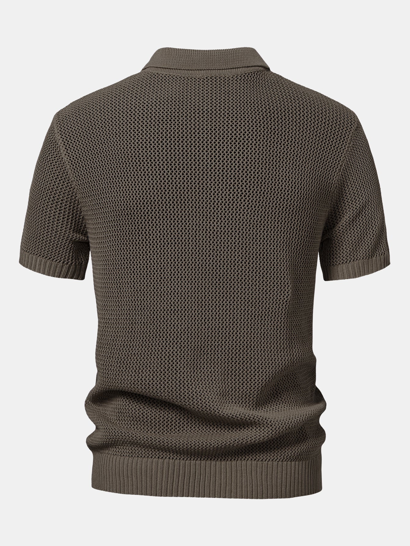 Carter | Eyelet Zip Up Knit Polo Shirt - Image 13