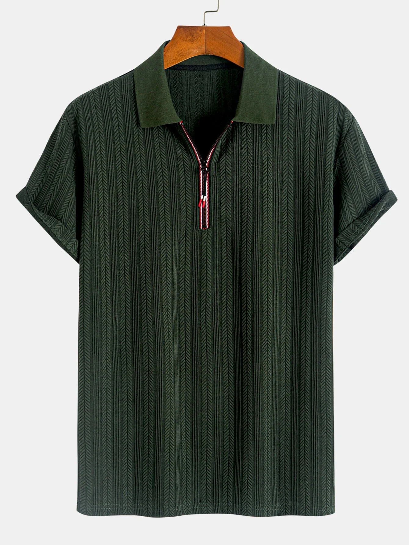Ceferino® | Textured Zipper Polo