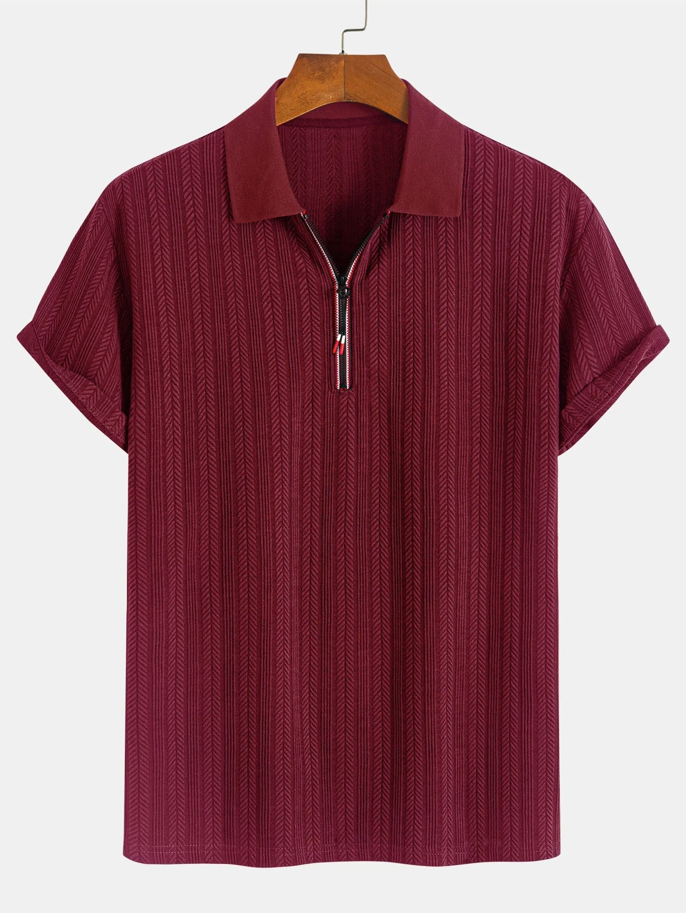 Ceferino® | Textured Zipper Polo - Image 13