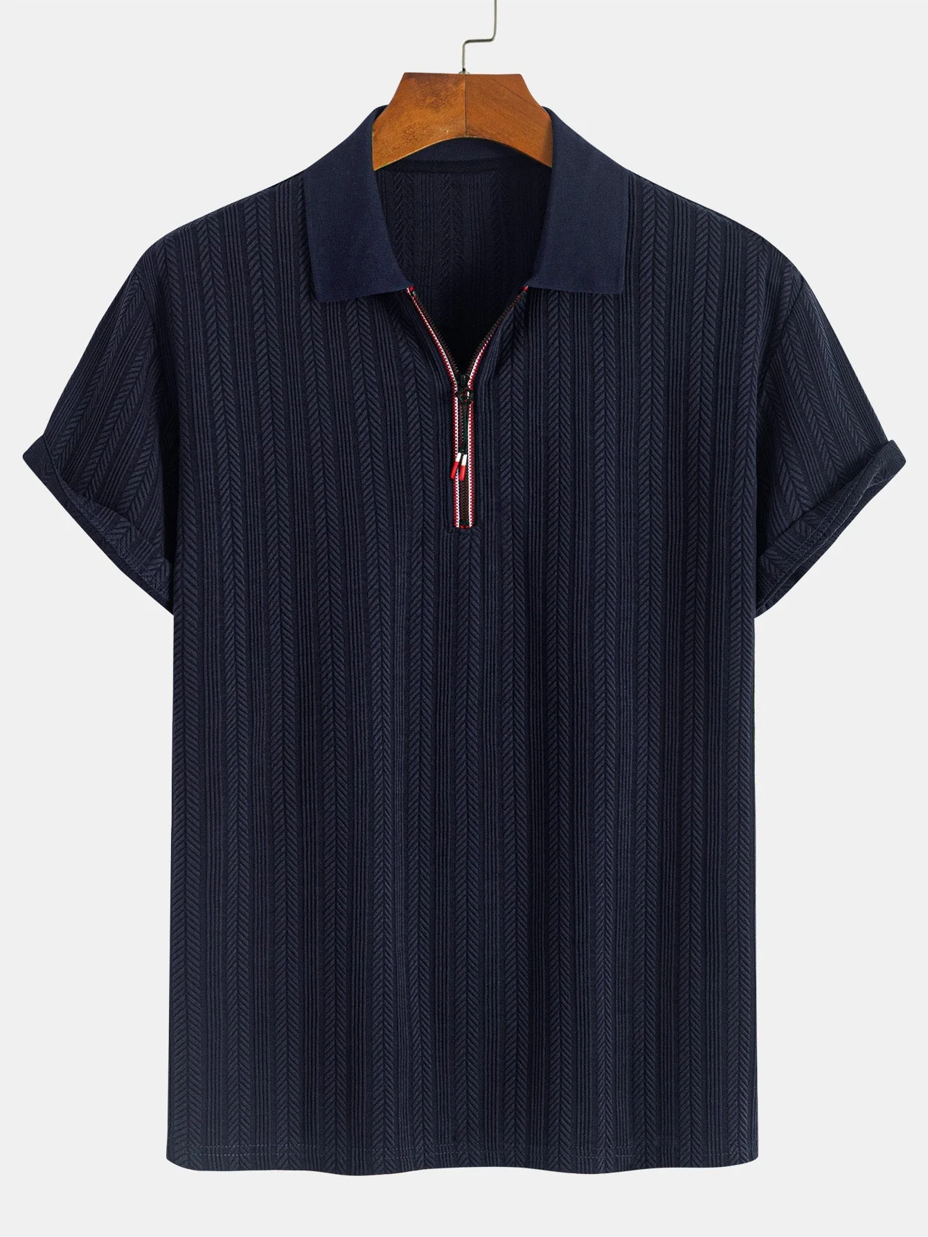 Ceferino® | Textured Zipper Polo - Image 5