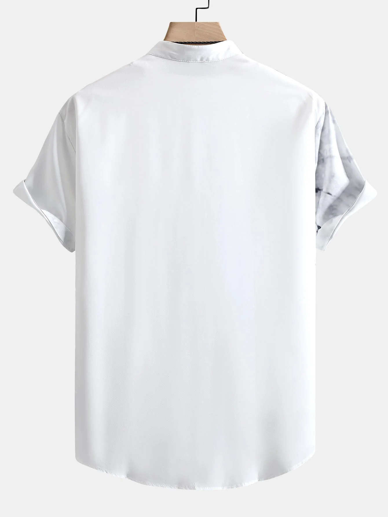 César® | Traditional Oriental Ink Painting Print Stand Collar Shirt - Image 2