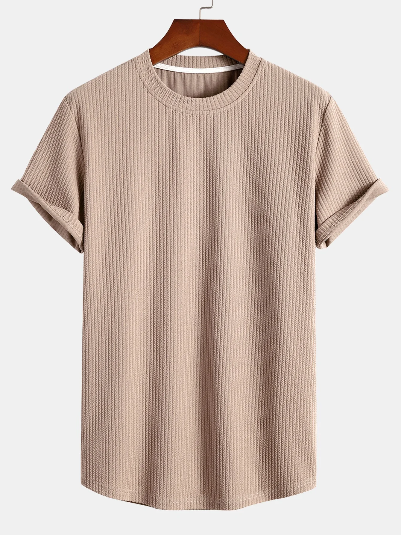 Christian® | Muscle Fit Ribbed Arc Hem T-Shirt - Image 5
