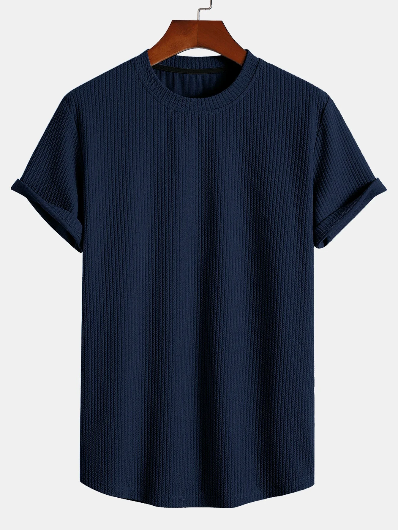 Christian® | Muscle Fit Ribbed Arc Hem T-Shirt - Image 6