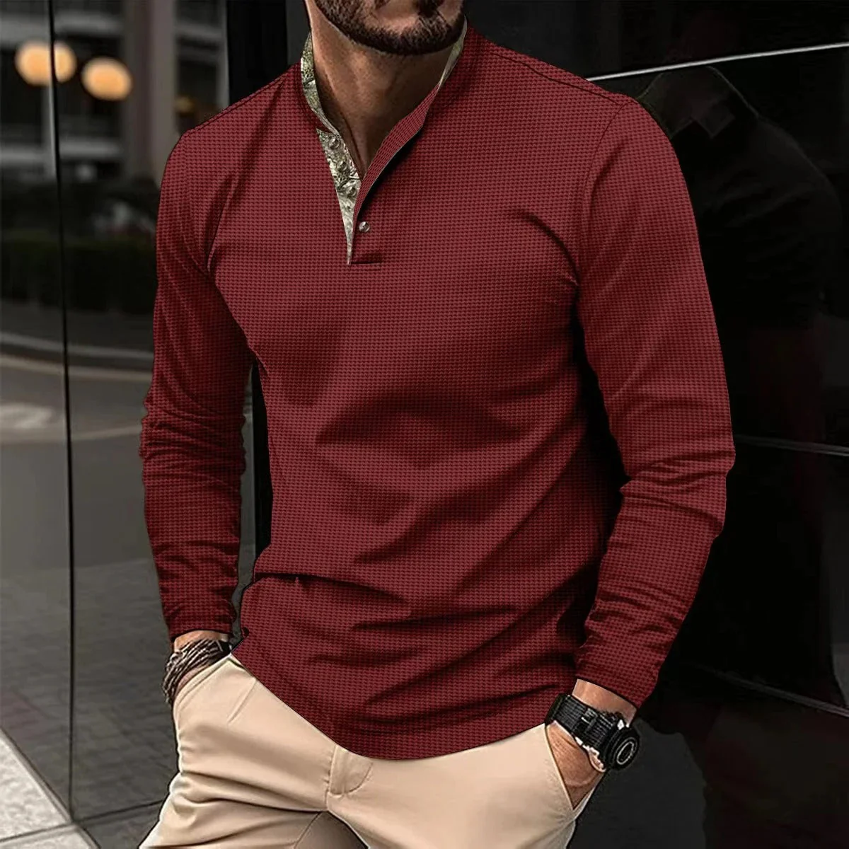 Cian® | Stylish Longsleeve Polo For Men - Image 2