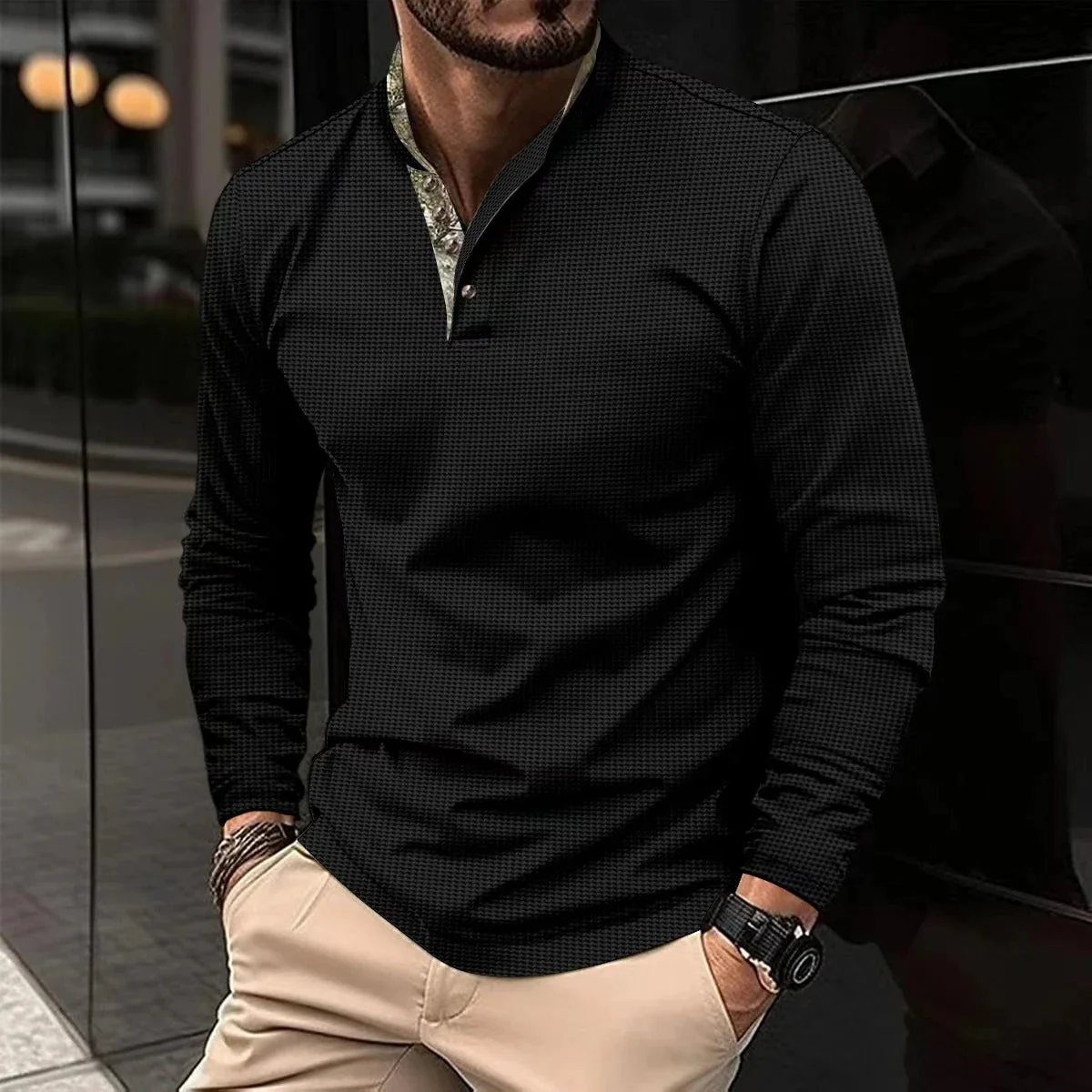 Cian® | Stylish Longsleeve Polo For Men - Image 6
