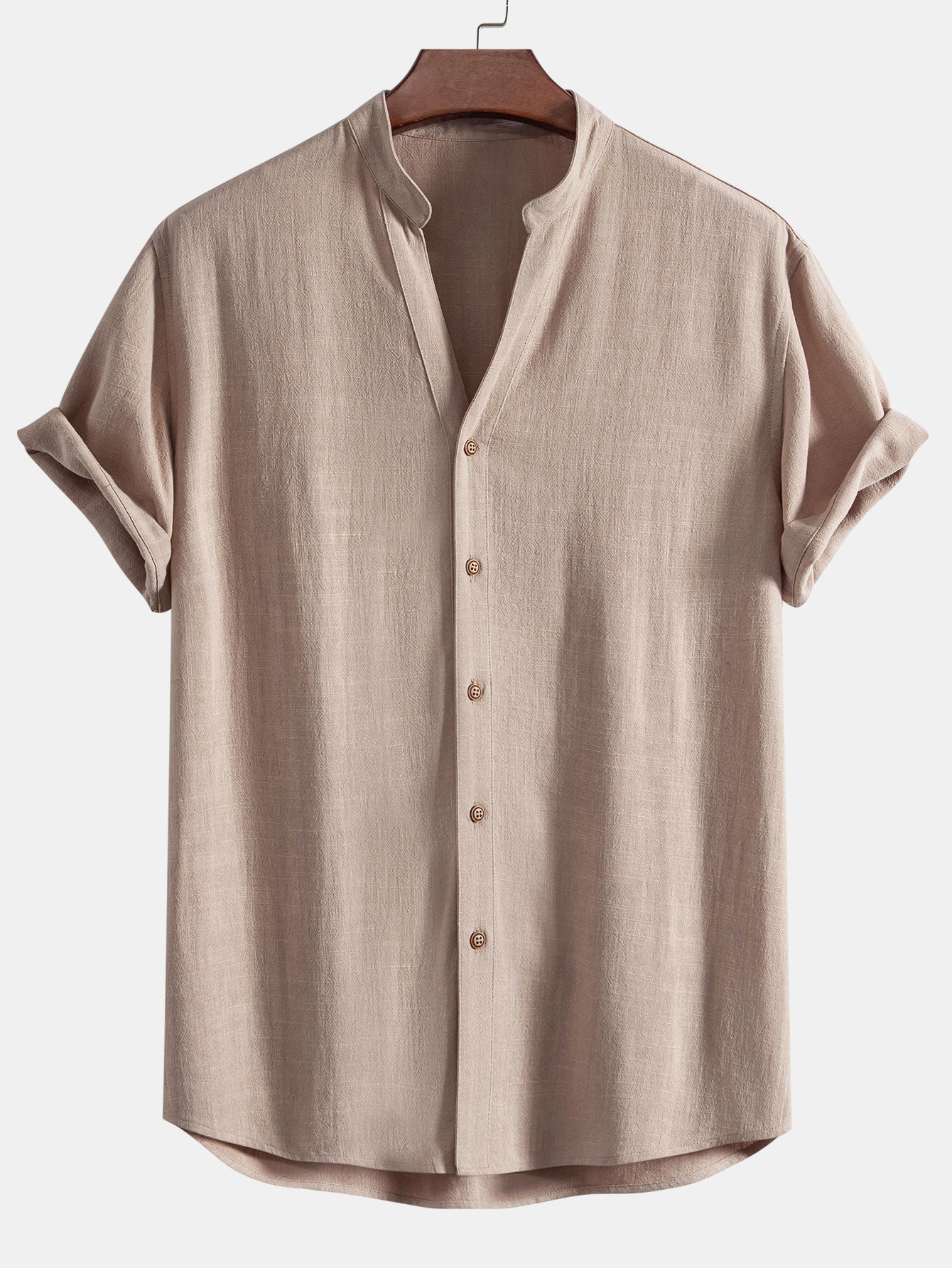 Clark® | V Neck Linen Rayon Blend Shirt & Straight Leg Linen Pants - Image 12