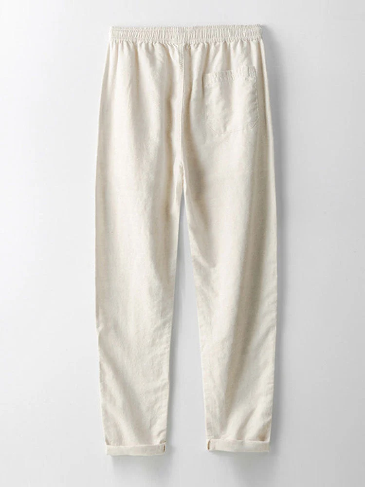 Clark® | V Neck Linen Rayon Blend Shirt & Straight Leg Linen Pants - Image 17