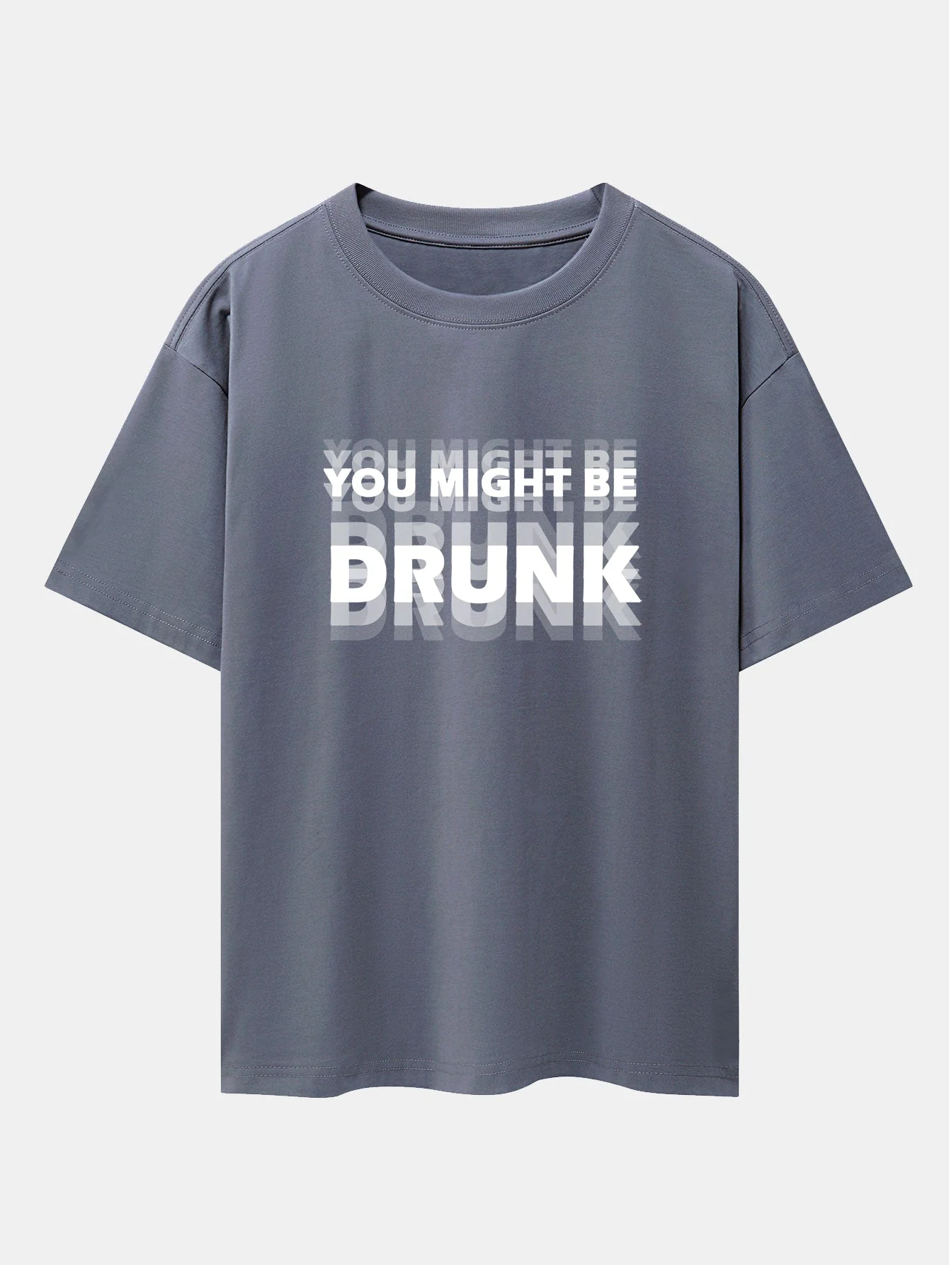 Clark® | You Might Be Drunk Print Drop Shoulder Oversize T-Shirt - Image 2