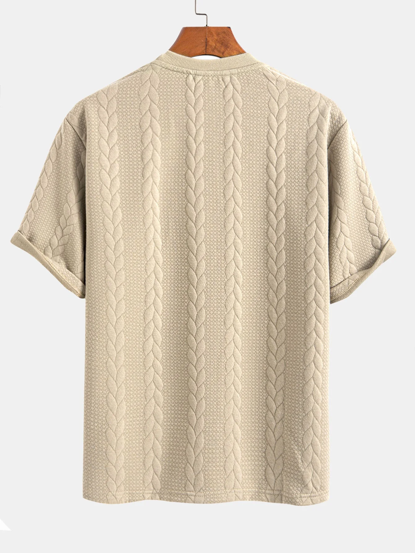 Clay® | Relax Fit Mid-Length Sleeve Twist Jacquard T-Shirt & Shorts - Image 10